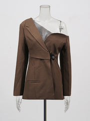 Elegant Asymmetric Blazer Mini Blazer Dress