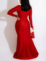 Sexy Elegant Deep V High Split Party Dress