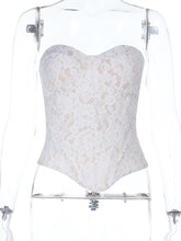 Sexy Strapless Embroidery Lace Girdling Vest Top