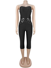 Fashion Strapless Corset Capri Jumpsuit