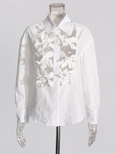 Fashion Hollow out Flower Ornament Shirt