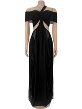 Sexy Strapless See-Through Ruched Mesh Maxi Dress