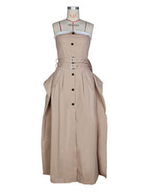 Chic Strapless Reinvented Trench Maxi Dress
