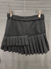 Fashion Irregular Pleated Mini Skirt