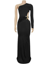 Sexy One-Shoulder Cutout Bodycon Maxi Dress