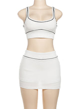 Sexy Crop Vest Mini Skirt Sports Casual Two Pieces Set