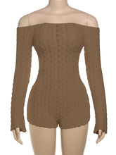 Sexy Off Shoulder Fuzzy Knit Romper