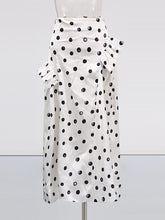 Fashion Ruffle Patchwork Polka Dot High Waist Skirt