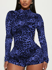 Sexy Leopard Print Mesh Bodycon Romper