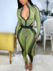 Print Long Sleeve Tight Sport Leggings Set