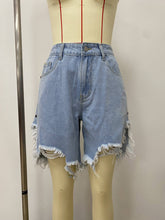 Casual High Waiste Ripped Denim Short Jeans