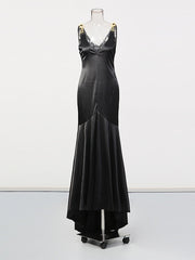 Fashion V Neck Sleeveless Slim Split Maxi Dress