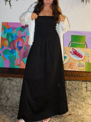 Sexy Striped Sleeveless Strapless Maxi Dress