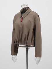 Fashion Lapel Long Sleeve Cropped Jacket