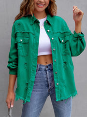 Casual Ripped Distressed Denim Jacket