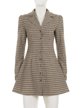 Fashion Single Breasted Plaid Shirt Dress