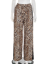 Casual Leopard Print Wide Leg Trousers