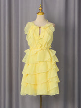 Elegant Sleeveless Ruffles Tiered Mini Dress