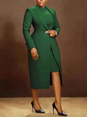 Fashion Long Blazer Coat And package Hip Dress Sets