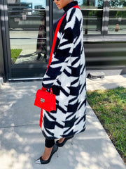 Fashion Houndstooth Cardigan