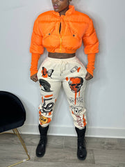 Fashion Cropped Puffer Long Sleeve Jacket