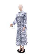 Casual Print Bandage Slim Maxi Dress