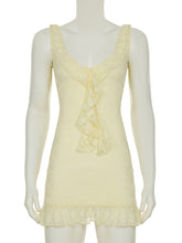 Sexy Ruffle Lace Bodycon Mini Dress