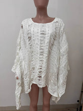 Casual Batwing Sleeve Loose Ripped Denim T-Shirt Top