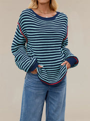 Vintage Crewneck Striped Pullover Sweater