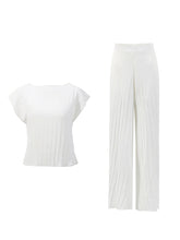 Fashion Stripe T-shirt Top Casual Pants Two Piece Set