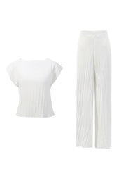 Fashion Stripe T-shirt Top Casual Pants Two Piece Set