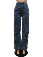 Casual Zipper Multi-pocket Cargo Jeans