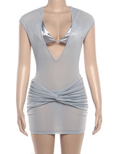 Sexy Deep V Backless Package Hip Skirt 3 Piece Set