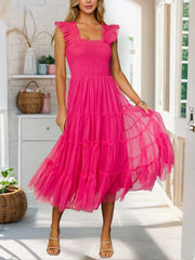 Fashion Tulle Tiered Dress