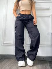 Casual Drawstring Cargo Straight Pants