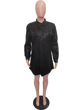 Fashion Sequin Loose Shirt Dress