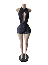 Sexy Polka Dots Hollow-out Halter Backless Romper
