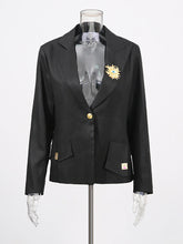 Fashion Vintage Gold Buttons Decor Blazer