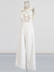 Sexy 3D Floral Mesh See Through Jumpsuit