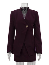 Elegant Cinched Waist Slim Blazer And Mini Skirt Suit