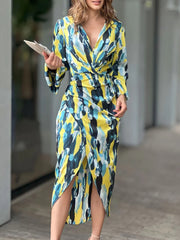 Fashion Print Slim Shirt Dress