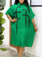 Casual Fashion Pocket Loose Shirt Dress