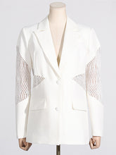 Solid Color Lace Patchwork Casual Blazer