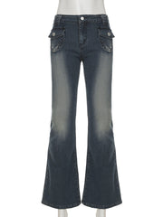 Fashion Low Waist Slim Flare Jeans