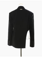 PU Leather Patchwork Irregular Loose Blazer