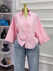 Elegant Long Sleeve Striped Loose Blouse
