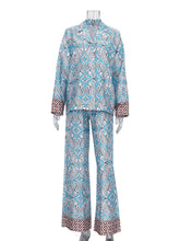 Print Loose Shirt Casual Wide Leg Pants Two Piece Set