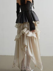 Elegant Glossy Ruffled Goldfish Skirt