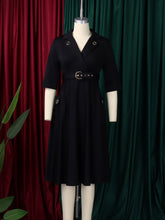 Elegant Belt Cinched Waist Casual Dress