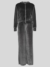 Velvet Zipper Pocket Hooded Pant Casual Sets